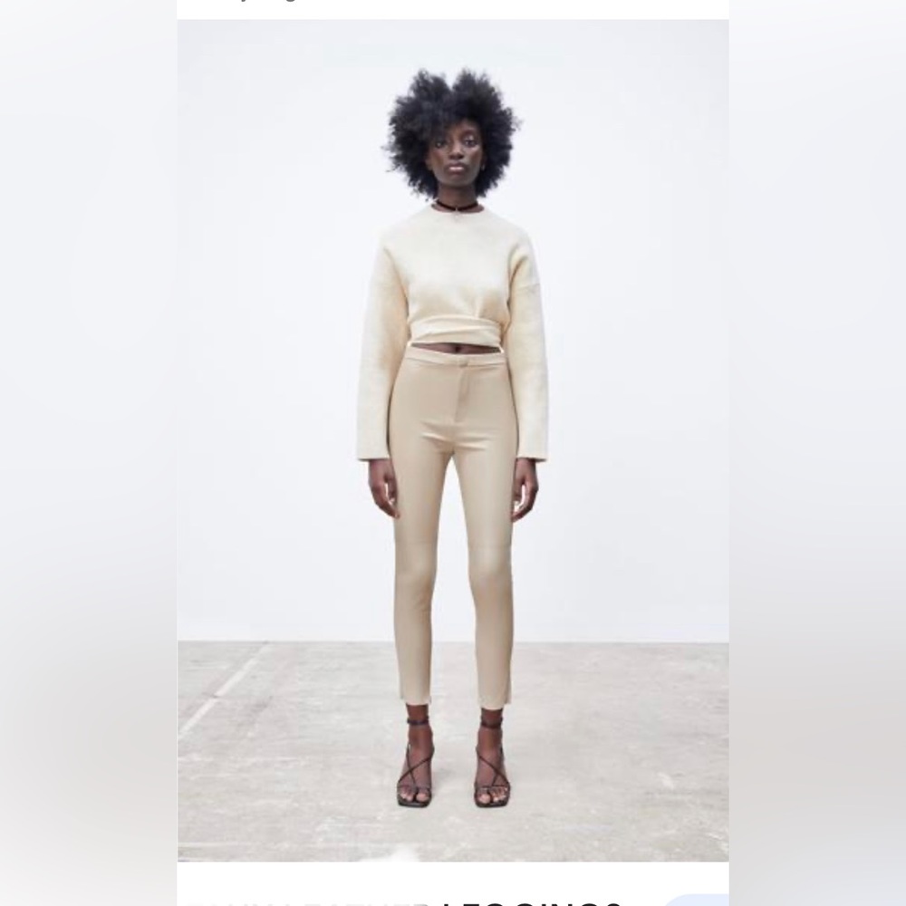 Zara faux leather leggings nwt